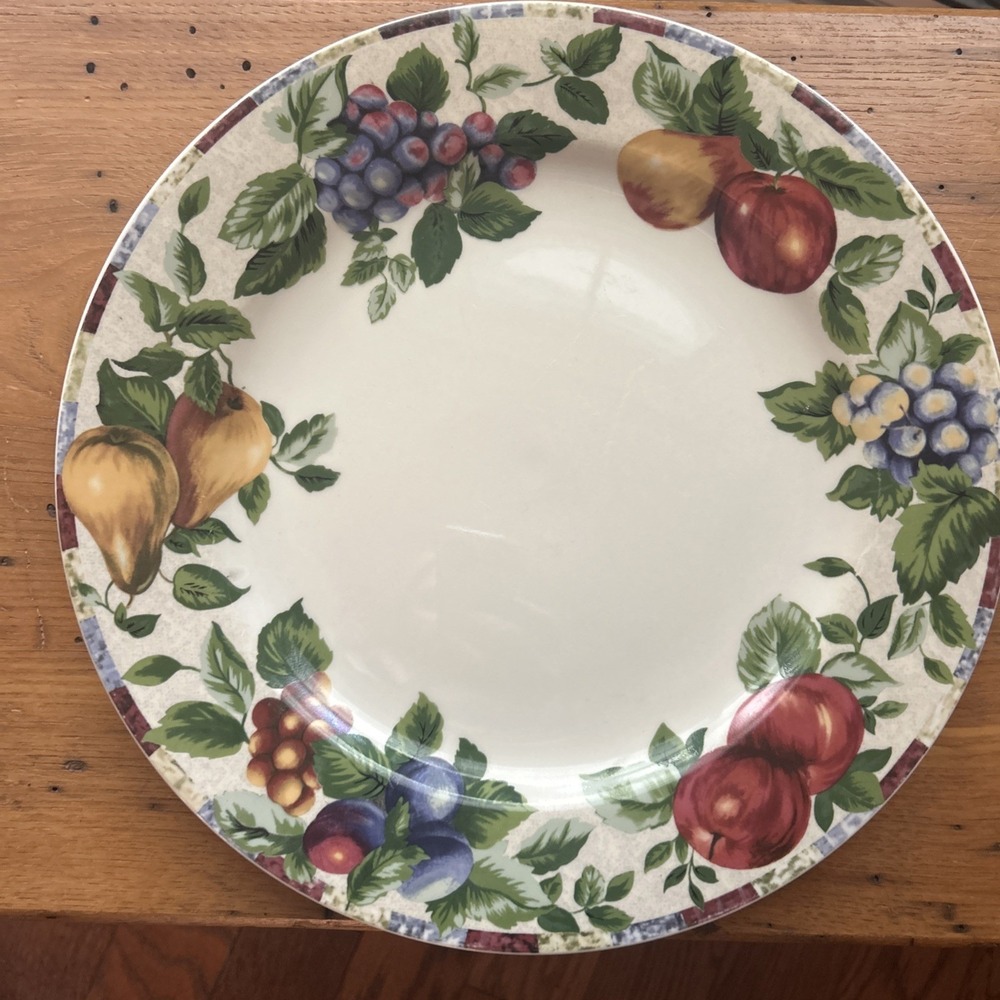 Sakura Oneida Sonoma Stoneware‎ Serving Plate 12.5in Fruit Excell Discontinued